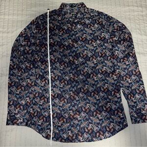 Blue/Red/White Paisley Express Button-up Dress Shirt